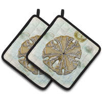 "Caroline's Treasures Sand Dollar Pair of Pot Holders SB3026PTHD, 7.5HX7.5W, Multicolor"