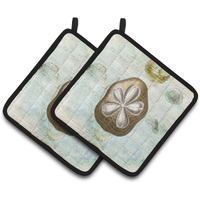 "Caroline's Treasures Sand Dollar Pair of Pot Holders SB3027PTHD, 7.5HX7.5W, Multicolor"