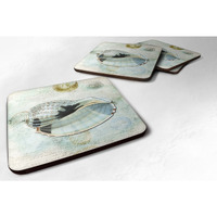"Caroline's Treasures SB3028FC Shells Foam Coasters (Set of 4), 3.5"" H x 3.5"" W, Multicolor"