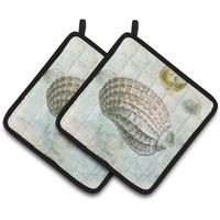 "Caroline's Treasures Shells Pair of Pot Holders SB3029PTHD, 7.5HX7.5W, Multicolor"