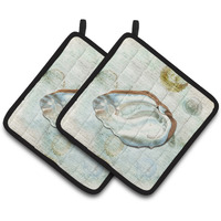 "Caroline's Treasures Shells Pair of Pot Holders SB3031PTHD, 7.5HX7.5W, Multicolor"