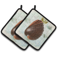 "Caroline's Treasures Shells Pair of Pot Holders SB3032PTHD, 7.5HX7.5W, Multicolor"