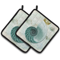"Caroline's Treasures Shells Pair of Pot Holders SB3037PTHD, 7.5HX7.5W, Multicolor"