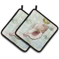 "Caroline's Treasures Shells Pair of Pot Holders SB3041PTHD, 7.5HX7.5W, Multicolor"
