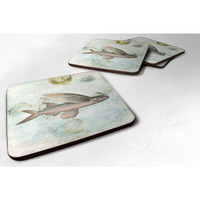 "Caroline's Treasures SB3042FC Fish Foam Coasters (Set of 4), 3.5"" H x 3.5"" W, Multicolor"
