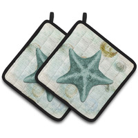 "Caroline's Treasures Starfish Pair of Pot Holders SB3043PTHD, 7.5HX7.5W, Multicolor"