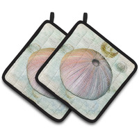 "Caroline's Treasures Anemone Pair of Pot Holders SB3046PTHD, 7.5HX7.5W, Multicolor"