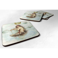 "Caroline's Treasures SB3047FC Mermaids and Mermen Foam Coasters (Set of 4), 3.5"" H x 3.5"" W, Multicolor"