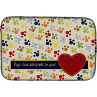 "Caroline's Treasures Dogs Leave Pawprints On Your Heart Dish Drying Mat, 14"" x 21"", Multicolor"