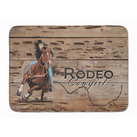 "Caroline's Treasures Rodeo Cowgirl Barrel Racer Floor Mat, 19"" x 27"", Multicolor"