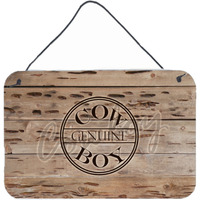 "Caroline's Treasures Genuine Cow Boy Branded Aluminum Metal Wall or Door Hanging Prints, 8 x 12"""
