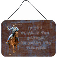 "Caroline's Treasures Roper Horse If You Climb in the Saddle, be Ready for the Ride Wall or Door Hanging Prints, 8 x 12"""