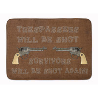 "Caroline's Treasures Tresspassers will be shot Floor Mat, 19"" x 27"", Multicolor"