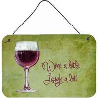"Caroline's Treasures Wine a Little Laugh a Lot Wall or Door Hanging Prints, 8 x 12"""