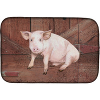 "Caroline's Treasures Pig At The Barn Door Dish Drying Mat, 14"" x 21"", Multicolor"
