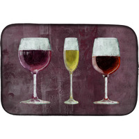 "Caroline's Treasures Three Glasses Of Wine Purple Dish Drying Mat, 14"" x 21"", Multicolor"