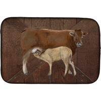 "Caroline's Treasures Cow Momma and Baby Dish Drying Mat, 14"" x 21"", Multicolor"