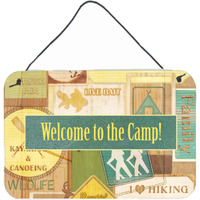 "Caroline's Treasures Welcome to the Camp Aluminum Metal Wall or Door Hanging Prints, 8 x 12"""