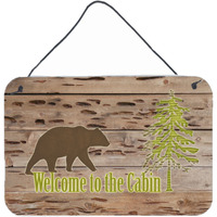 "Caroline's Treasures Welcome to the Cabin Aluminum Metal Wall or Door Hanging Prints, 8 x 12"""