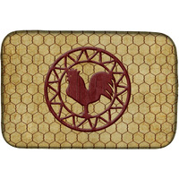 "Caroline's Treasures Rooster Chicken Coop Dish Drying Mat, 14"" x 21"", Multicolor"