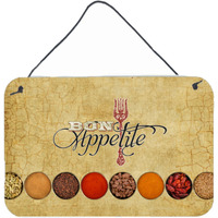 "Caroline's Treasures Bon Appetite and Spices Aluminum Metal Wall or Door Hanging Prints, 8 x 12"""