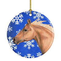 Horse Winter Snowflakes Holiday Ceramic Ornament SB3145CO1