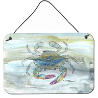 "Caroline's Treasures Female Blue Crab Watercolor Door Hanging Prints wall-decor, Multicolor"