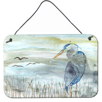 "Caroline's Treasures Blue Heron Watercolor Door Hanging Prints wall-decor, Multicolor"