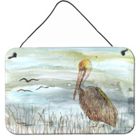 "Caroline's Treasures Brown Pelican Watercolor Door Hanging Prints wall-decor, Multicolor"