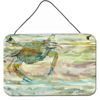 "Caroline's Treasures Blue Crab Sunset Door Hanging Prints wall-decor, Multicolor"