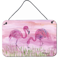 "Caroline's Treasures Flamingos Door Hanging Prints wall-decor, Multicolor"