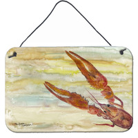 "Caroline's Treasures Crawfish Yellow Sky Door Hanging Prints wall-decor, Multicolor"