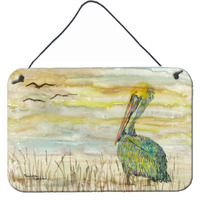 "Caroline's Treasures Pelican Yellow Sky Door Hanging Prints wall-decor, Multicolor"