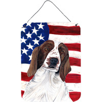 "Caroline's Treasures USA American Flag with Welsh Springer Spaniel Door Hanging Prints wall-decor, 16"" x 12"", Multicolor"