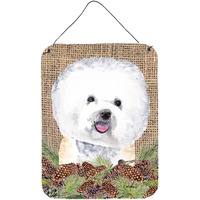 "Caroline's Treasures SC9047DS1216 Bichon Frise Aluminium Metal Wall or Door Hanging Prints, 16"" x 12"", Multicolor"