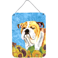 "Caroline's Treasures SC9064DS1216 Bulldog English Aluminium Metal Wall or Door Hanging Prints, 16"" x 12"", Multicolor"