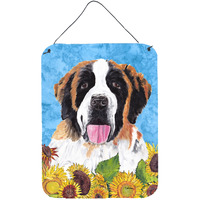 "Caroline's Treasures SC9076DS1216 Saint Bernard Aluminium Metal Wall or Door Hanging Prints, 16"" x 12"", Multicolor"