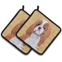"Caroline's Treasures SC9118PTHD Cavalier Spaniel Wipe Your Paws Pot Holders (1 Pair), 7.5"" x 7.5"", Multicolor"