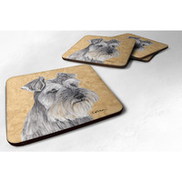 "Caroline's Treasures SC9119FC Schnauzer Foam Coasters (Set of 4), 3.5"" H x 3.5"" W, Multicolor"