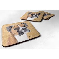 "Caroline's Treasures SC9121FC Boxer Foam Coasters (Set of 4), 3.5"" H x 3.5"" W, Multicolor"