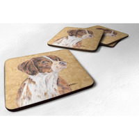 "Caroline's Treasures SC9122FC Brittany Foam Coasters (Set of 4), 3.5"" H x 3.5"" W, Multicolor"