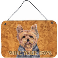 "Caroline's Treasures SC9123DS812 Yorkie Aluminum Metal Wall or Door Hanging Prints, 8 x 12"""
