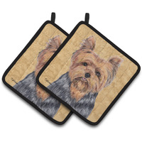 "Caroline's Treasures Yorkie Pair of Pot Holders SC9123PTHD, 7.5HX7.5W, Multicolor"