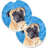"Caroline's Treasures Blue Mastiff Set of 2 Cup Holder Car Coasters SC9125BUCARC, 2.56, Multicolor"