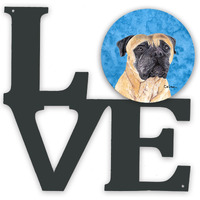 "Caroline's Treasures Blue Mastiff Metal Artwork Love wall-decor, Multicolor"