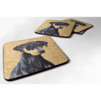 "Caroline's Treasures SC9126FC Doberman Foam Coasters (Set of 4), 3.5"" H x 3.5"" W, Multicolor"