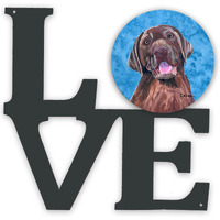 "Caroline's Treasures Blue Labrador Metal Artwork Love wall-decor, Multicolor"