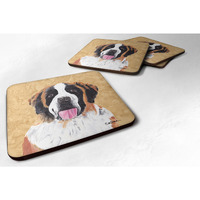 "Caroline's Treasures SC9129FC Saint Bernard Foam Coasters (Set of 4), 3.5"" H x 3.5"" W, Multicolor"