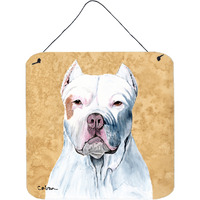 "Caroline's Treasures Pit Bull Aluminum Metal Wall or Door Hanging Prints, 6 x 6"", Multicolor"