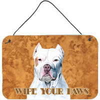 "Caroline's Treasures Pit Bull Aluminum Metal Wall or Door Hanging Prints, 8 x 12"""